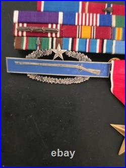 Korean War Medals Dated Box 1955-Both Sterling CIB -Jump Wings -11-RIbbons Rack