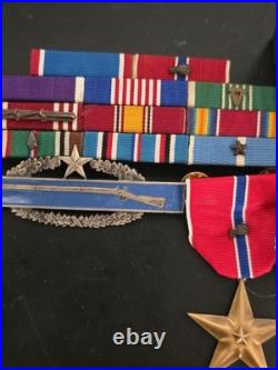 Korean War Medals Dated Box 1955-Both Sterling CIB -Jump Wings -11-RIbbons Rack