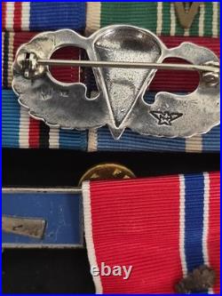 Korean War Medals Dated Box 1955-Both Sterling CIB -Jump Wings -11-RIbbons Rack