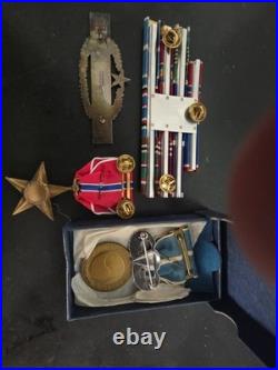 Korean War Medals Dated Box 1955-Both Sterling CIB -Jump Wings -11-RIbbons Rack