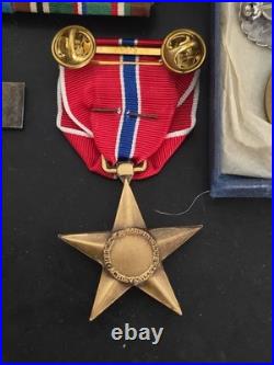 Korean War Medals Dated Box 1955-Both Sterling CIB -Jump Wings -11-RIbbons Rack