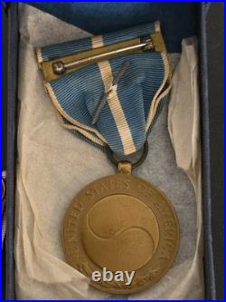 Korean War Medals Dated Box 1955-Both Sterling CIB -Jump Wings -11-RIbbons Rack