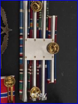Korean War Medals Dated Box 1955-Both Sterling CIB -Jump Wings -11-RIbbons Rack