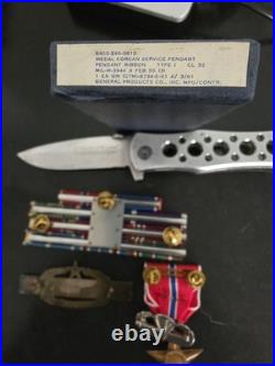 Korean War Medals Dated Box 1955-Both Sterling CIB -Jump Wings -11-RIbbons Rack