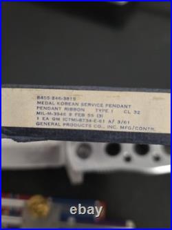 Korean War Medals Dated Box 1955-Both Sterling CIB -Jump Wings -11-RIbbons Rack