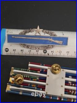 Korean War Medals Dated Box 1955-Both Sterling CIB -Jump Wings -11-RIbbons Rack