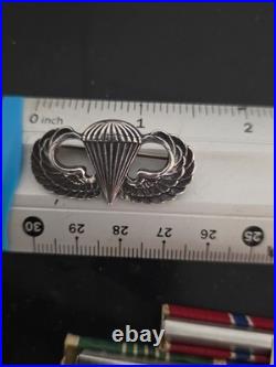 Korean War Medals Dated Box 1955-Both Sterling CIB -Jump Wings -11-RIbbons Rack