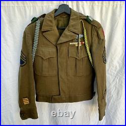 Korean War Named 1st Inf Div 16th Reg Ike Uniform Sterling Jump Wings