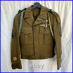 Korean War Named 1st Inf Div 16th Reg Ike Uniform Sterling Jump Wings