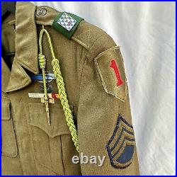 Korean War Named 1st Inf Div 16th Reg Ike Uniform Sterling Jump Wings