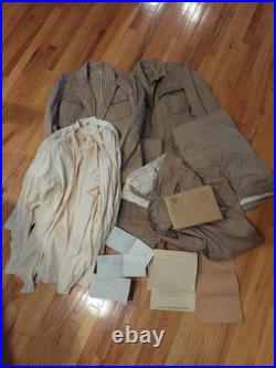 Korean War Navy Khaki Uniforms Officer Lot Named Politican Regan Administration