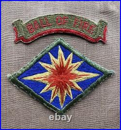 Korean War Original US Army 40th Division Insignia with Ball Of Fire Tab