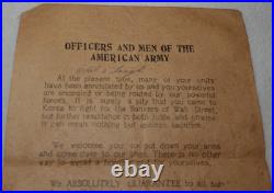 Korean War Propaganda to American Army 1950s War Zone Original Leaflet