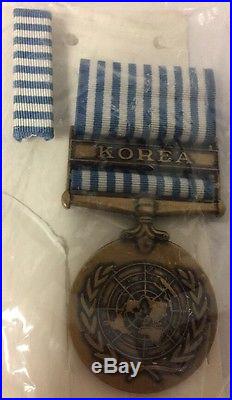 Korean War Purple Heart Badge Ribbon w Box, Service Medals, Memorabilia Bundle
