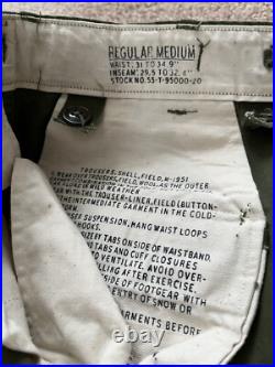 Korean War RARE Early Canvas M1951 Field Trousers 1951 Medium Regular Shell