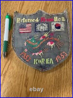 Korean War Souvenir Jacket Patch'Returned From Hell Korea & photo Album