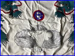 Korean War Souvenir Us Army 187th Pir Parachute Infantry Regiment Banner Flag