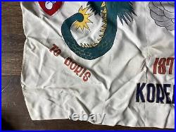 Korean War Souvenir Us Army 187th Pir Parachute Infantry Regiment Banner Flag