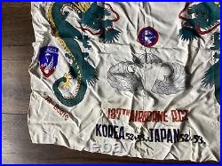 Korean War Souvenir Us Army 187th Pir Parachute Infantry Regiment Banner Flag