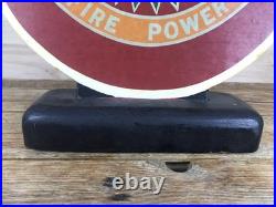 Korean War Trench Art Hand Painted Wood Large Medallion Plaque Dragon OOAK