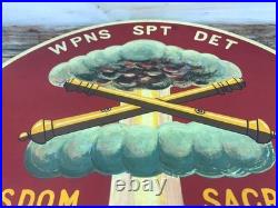 Korean War Trench Art Hand Painted Wood Large Medallion Plaque Dragon OOAK