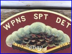 Korean War Trench Art Hand Painted Wood Large Medallion Plaque Dragon OOAK