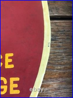 Korean War Trench Art Hand Painted Wood Large Medallion Plaque Dragon OOAK