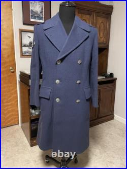 Korean War U. S. A. F. Blue Wool Overcoat With Bullion Chevrons Free Shipping