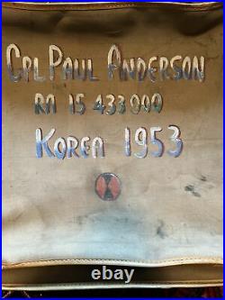Korean War U. S. Army 7th Infantry Travel Bag Suitcase 1953 CPL Paul Anderson