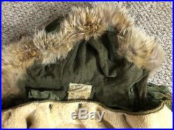 Korean War U. S. Army M-1951 Parka Fish Tail Dated 1951 100% Complete Coat Wool