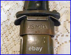 Korean War U. S M5A1 M1 Garand Bayonet Milpar Col & U. S. M8A1 WD Scabbard