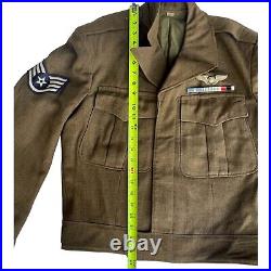 Korean War US Air Force Uniform Jacket Pants Cap Tie Belt OD VTG, Size R38