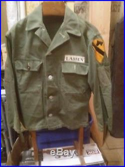 Korean War US Army 1st Cavalry Division Ike jacket named grouping with boots