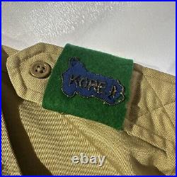 Korean War US Army 44th & 7th Inf Corporal Khaki Dress Shirt with CIB/purple Hrt