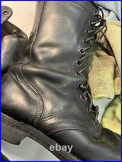 Korean War US Army Black Combat Boots Wingfoot BF Goodrich Soles Men Size 8.5