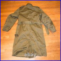Korean War US Army Field Overcoat Trench Coat OD Size Reg Med 1952 date