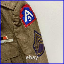 Korean War US Army Ike Uniform Patched 5th Army Sewn Decorations Dated 1951