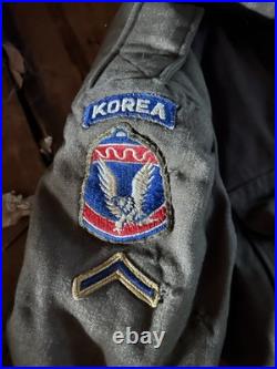 Korean War US Army Jacket with Korea Patch, Sgt Chevrons, Shoulder Patch