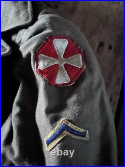 Korean War US Army Jacket with Korea Patch, Sgt Chevrons, Shoulder Patch