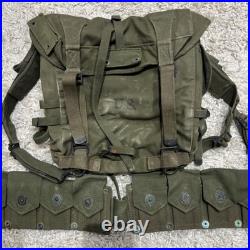 Korean War US Army M1 Garand Ammo Belt Cartridge Dated 1951 &packbag