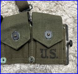 Korean War US Army M1 Garand Ammo Belt Cartridge Dated 1951 &packbag