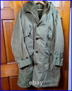 Korean War US Army Parka M 1947 dated 1948 Artic Cold Weather with hood and liner