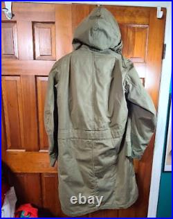 Korean War US Army Parka M 1947 dated 1948 Artic Cold Weather with hood and liner