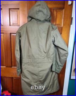 Korean War US Army Parka M 1947 dated 1948 Artic Cold Weather with hood and liner