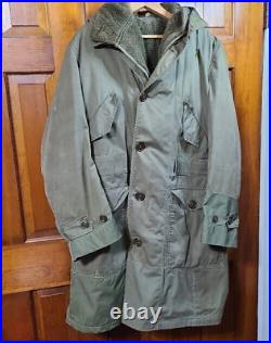 Korean War US Army Parka M 1947 dated 1948 Artic Cold Weather with hood and liner