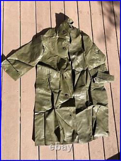 Korean War US Army Raincoat Dismounted Synthetic Resin Rubber