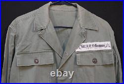 Korean War US Army SFC R. E. Kitterman HBT Combat Shirt, Theater Name Tape Armor