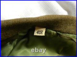 Korean War US Army Wool Uniform Dress Jacket, 40R, Indian Chief Patch PLUS HAT