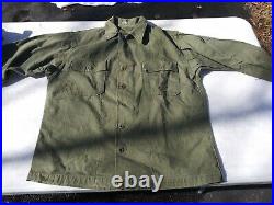 Korean War US Army Wreath Buttons HBT Combat Shirt Size Medium 1950s