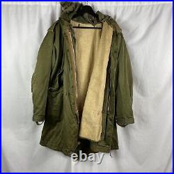 Korean War US Army m51 Fishtail Stonetail with Liner & Fur Hood MOD